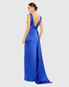 Sleeveless wrap plunge gown - Royal Blue