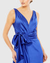 Sleeveless wrap plunge gown - Royal Blue