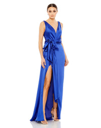 Mac Duggal, Grecian Bridal Silk Plunge Wedding Gown - Royal Blue | ShaideBoutique.com UK