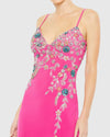 Multi Colour Beaded Floral Cami Gown - Candy Pink