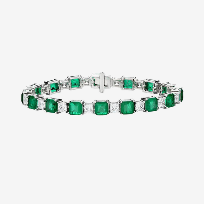 Emerald Green & Diamond Bracelet