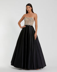 Mac Duggal #20701 Strapless Embellished Bustier Ball Gown 