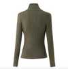 Button detail rollneck long sleeve sweater -Camel