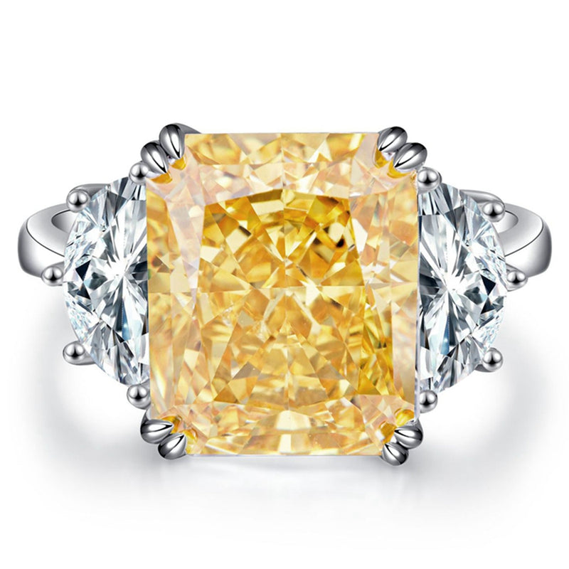9 Carat, Canary Yellow, Cushion Cut, Cocktail Ring