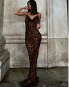 Rat & Boa Leopard Print Sheer Maxi Dress