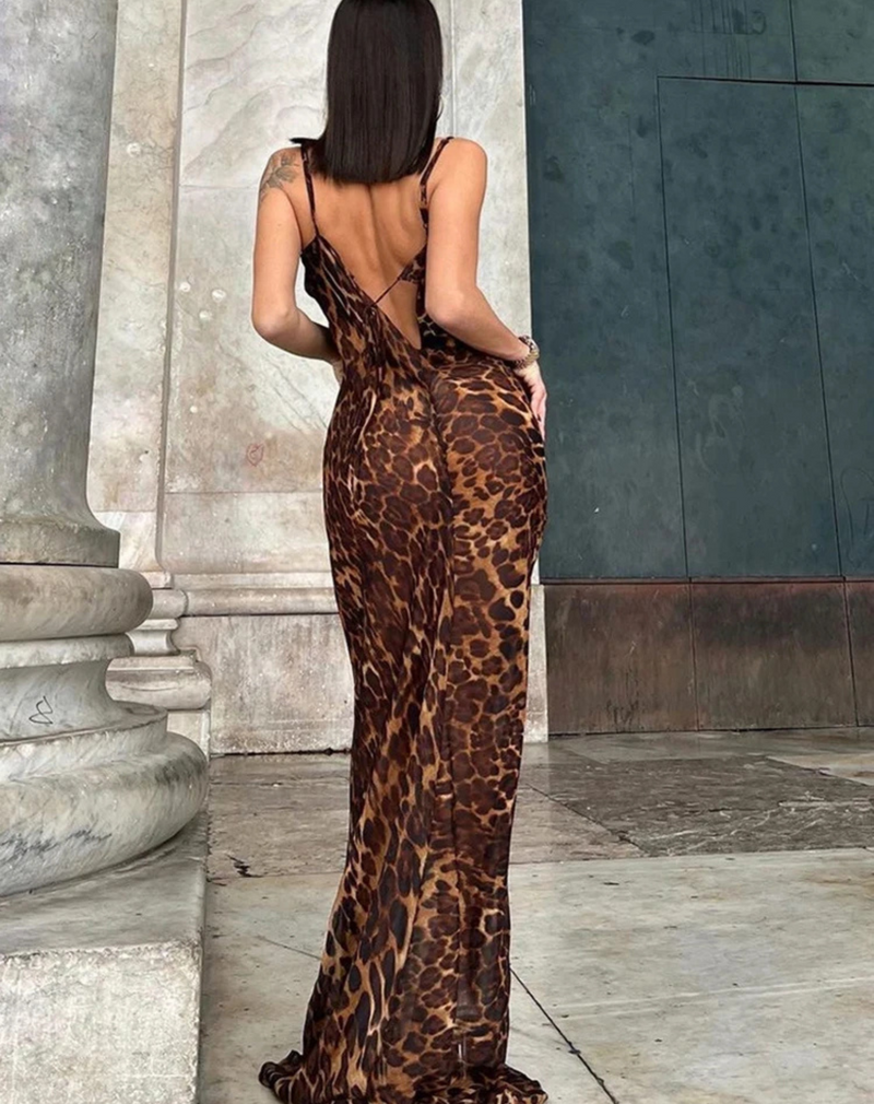 Leopard Print Maxi Dress