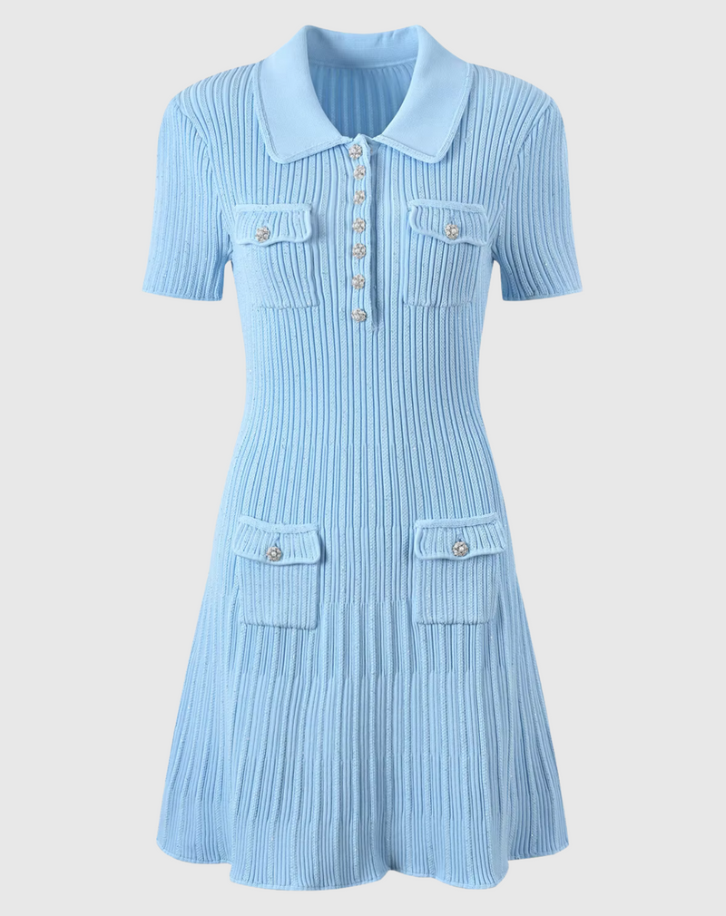 self portrait style baby blue mini dress glitter thread