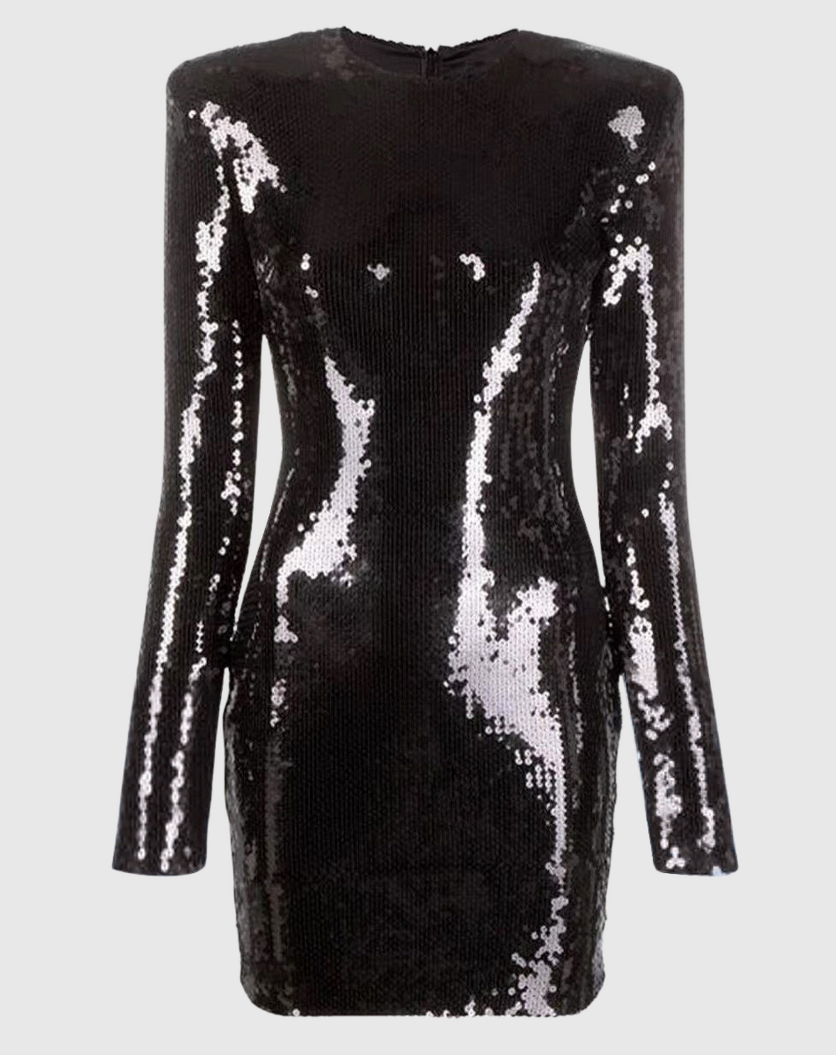 Balmain style sequin long sleeve bodycon mini dres