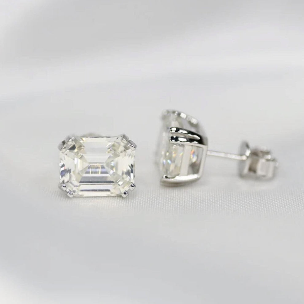 3 Carat Emerald Cut, Bridal Studs