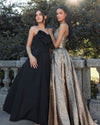 One shoulder metallic ballgown - Antique Bronze