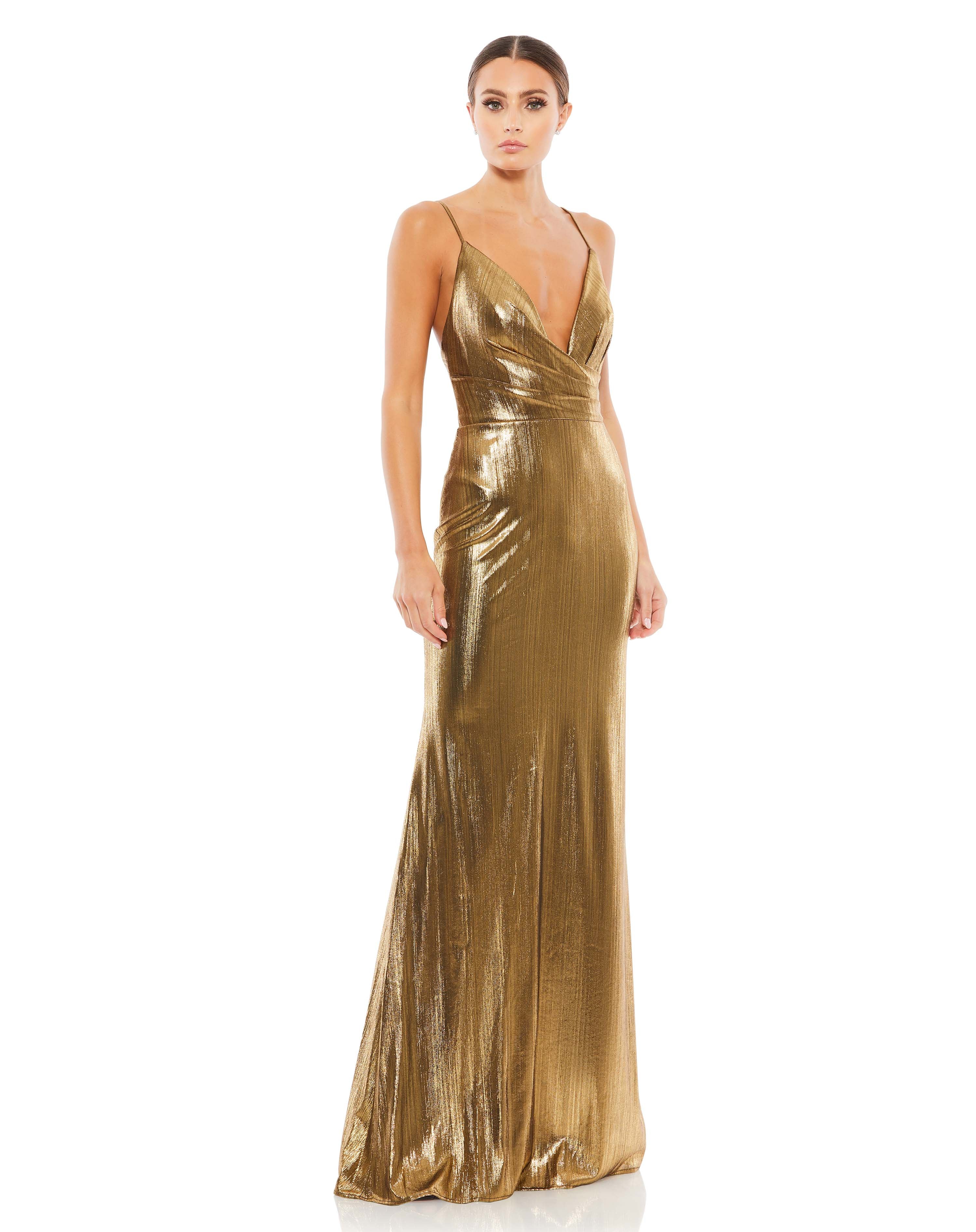 Metallic faux wrap hot sale dress